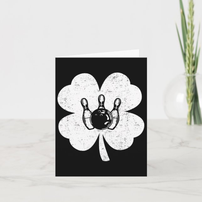 St Patrick's Day Bowling Irish Shamrock Bowling Lo Card (Front)