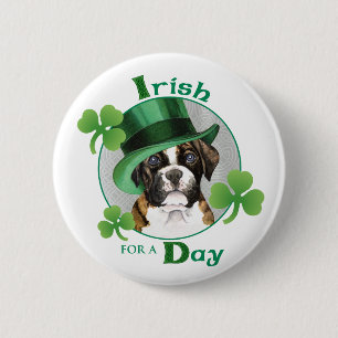 St. Patrick's Day Boxer 6 Cm Round Badge
