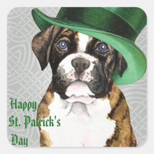 St. Patrick's Day Boxer Square Sticker