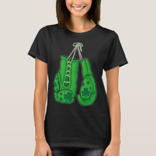 St Patricks Day Boxing Gloves Green Lucky Shamrock T-Shirt