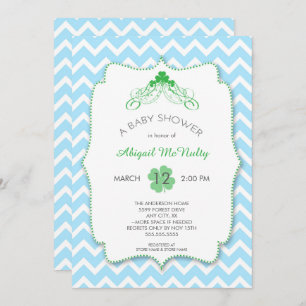 St Patrick's Day Boy Baby Shower Invites