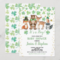 St Patrick's Day Boy Baby Shower Shamrock Animals