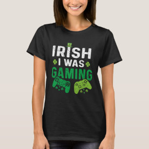St Patricks Day Boys Kids Gamer Shamrock Irish I W T-Shirt