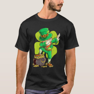 St Patricks Day  Boys Kids Men Dabbing Leprechaun T-Shirt