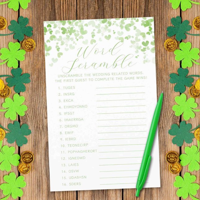 St. Patrick's Day Bridal Shower Word Scramble Game (Creator Uploaded)