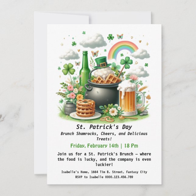 St. Patrick's Day Brunch – Shamrocks, Cheers  Invitation (Front)