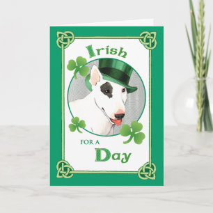 St. Patrick's Day Bull Terrier Card