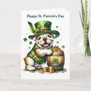 St. Patrick's Day Bulldog Folded Holiday Card