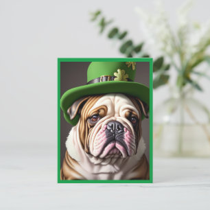 St. Patrick's Day Bulldog Holiday Postcard