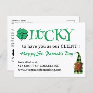 St.Patrick's Day Business  Promotional  Holiday Postcard