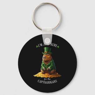 St patricks day capybara leprechaun gold coins key ring