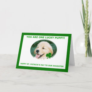St. Patrick's Day Card for Our Daughter, Golden Re