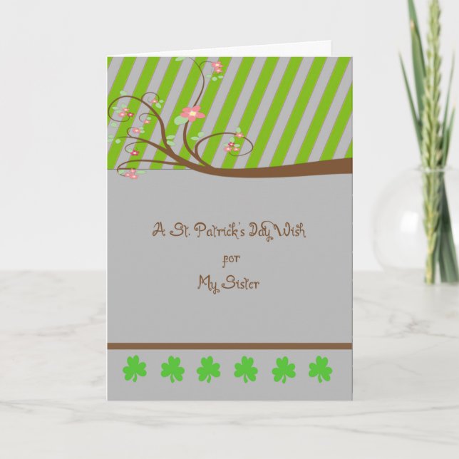 St. Patrick's Day Card for Sister (Front)