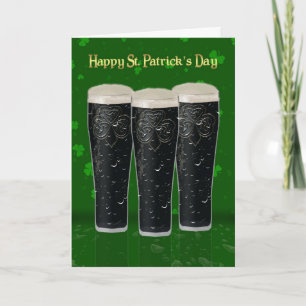 St. Patrick's Day Card With Pints of Irish Beer