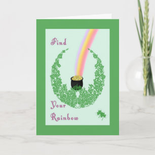 St. Patrick's Day Card with Pot of Gold Design