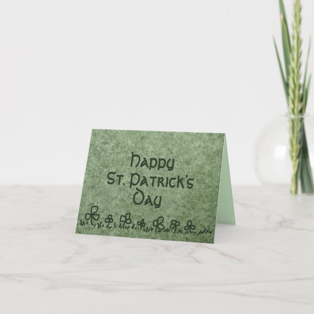 St. Patrick's Day card with Shamrock border design (Front)