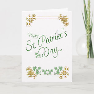 St Patrick's Day Card With Shamrock Celtic Knot