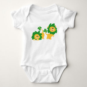 St Patrick's Day Cartoon Lions Baby Apparel Bodysuit