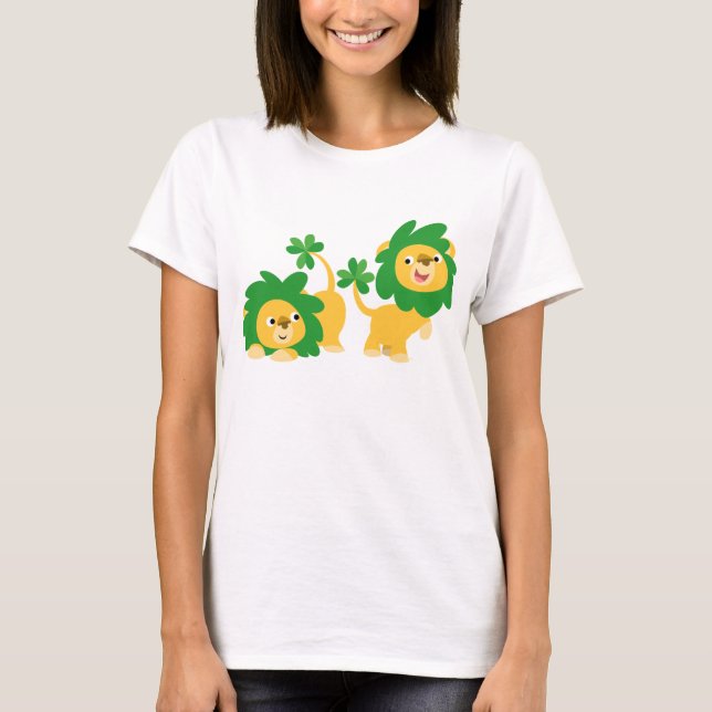 St Patrick's Day Cartoon Lions Women T-shirt (Front)