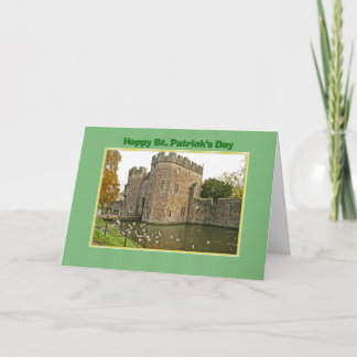 St Patrick's Day Castle and Moat with Seagulls Card