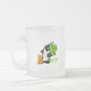 St. Patrick's Day Cat Frosted Glass Coffee Mug