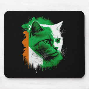 St. Patrick's Day Cat Irish Flag Ireland Men Women Mouse Mat