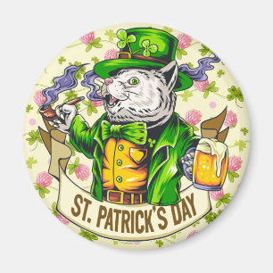 St. Patrick's Day Cat Magnet