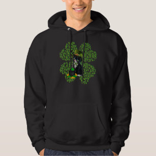 St Patricks Day Cat Outfit Shamrock Paw Cat Mum Da Hoodie