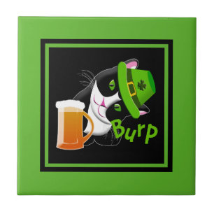 St. Patrick's Day Cat Tile