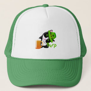 St. Patrick's Day Cat Trucker Hat