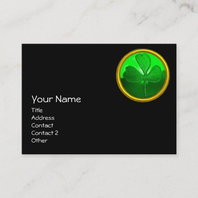 ST PATRICK'S  DAY CAT  WITH GREEN IRISH BEER BUSINESS CARD (Front)