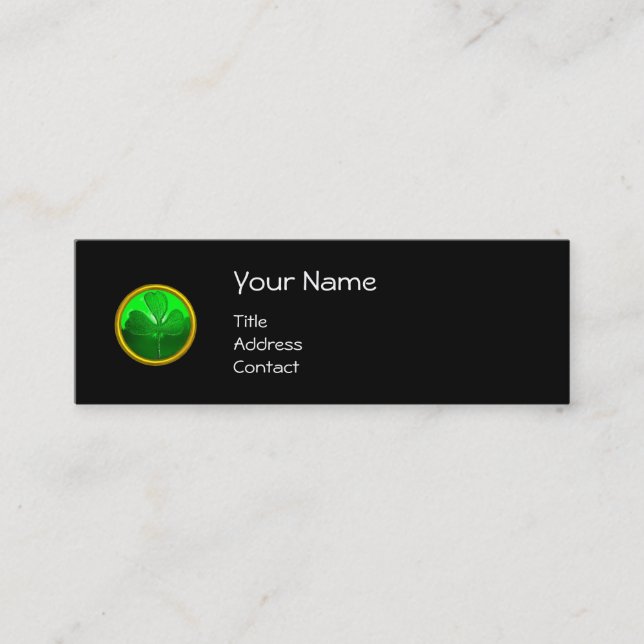 ST PATRICK'S  DAY CAT  WITH GREEN IRISH BEER MINI BUSINESS CARD (Front)