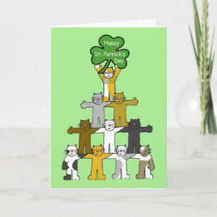 St Patrick's Day Cats Card