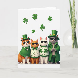St Patricks Day Cats Card