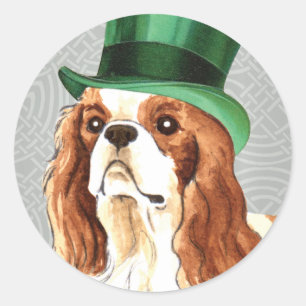 St. Patrick's Day Cavalier Classic Round Sticker