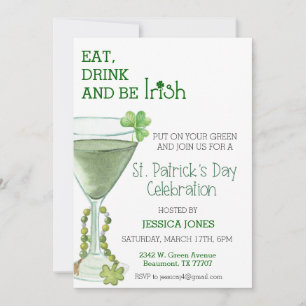 St. Patrick's Day Celebration Party Adult Cocktail Invitation