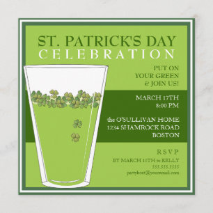 St. Patricks Day Celebration Party Pint Invitation
