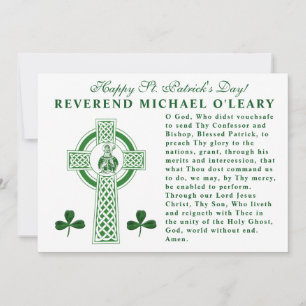 St. Patricks Day Celtic Cross Prayer Shamrocks Card