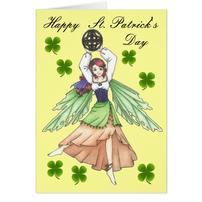St. Patrick's Day Celtic Faerie Card (Front)