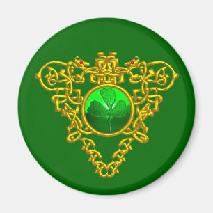 ST. PATRICK'S DAY CELTIC HEART Green Shamrock Magnet