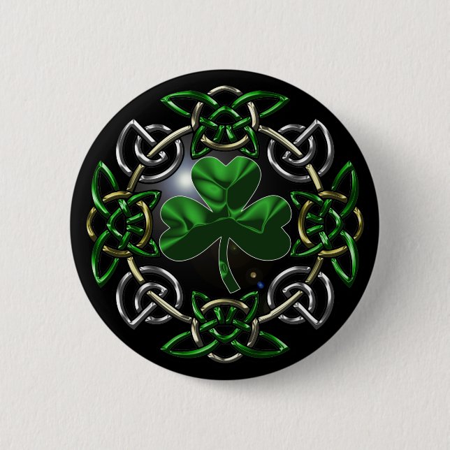 St. Patrick's Day Celtic knot design 6 Cm Round Badge (Front)