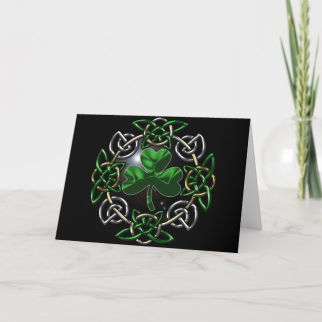 St. Patrick's Day Celtic knot design Card (Front)