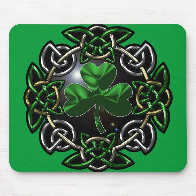 St. Patrick's Day Celtic Knot Mouse Mat (Front)