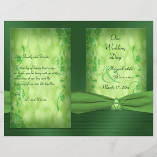 St. Patrick's Day Celtic Love Knot Wedding Program