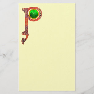 ST PATRICK'S DAY CELTIC P MONOGRAM  WITH SHAMROCK STATIONERY