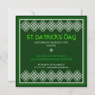 St. Patricks Day Celtic Pattern Party Invitation