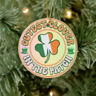 St. Patrick's Day Charm Cutest Clover in the Patch Ceramic Tree Decoration