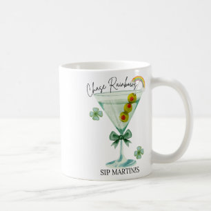 St Patricks Day Chase Rainbows Sip Martinis Shamro Coffee Mug