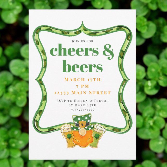 St Patrick's Day Cheers and Beers Party Invitation (Creator Uploaded)