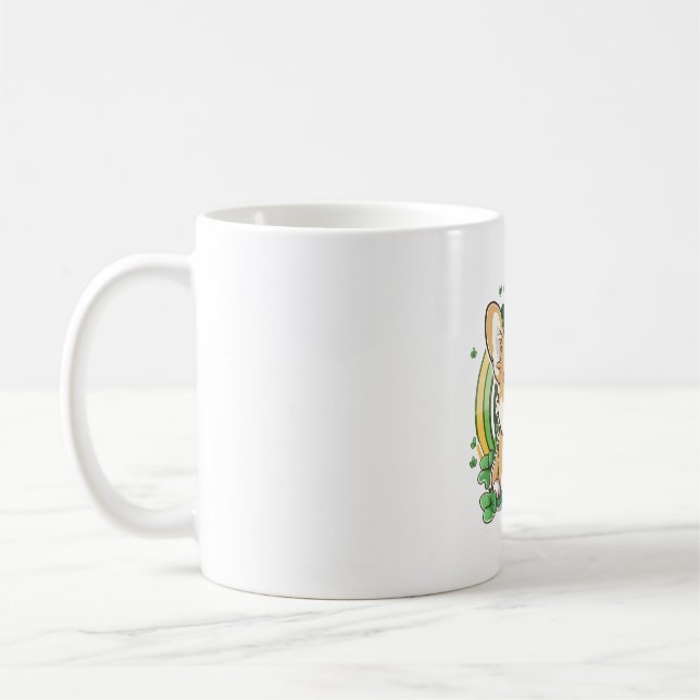 st patricks day - chibi corgi dog  coffee mug (Left)